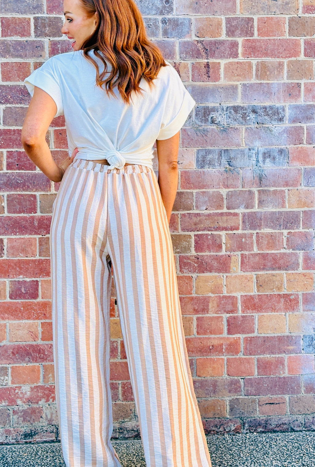 Off The Cuff Pant - Vanilla Stripe