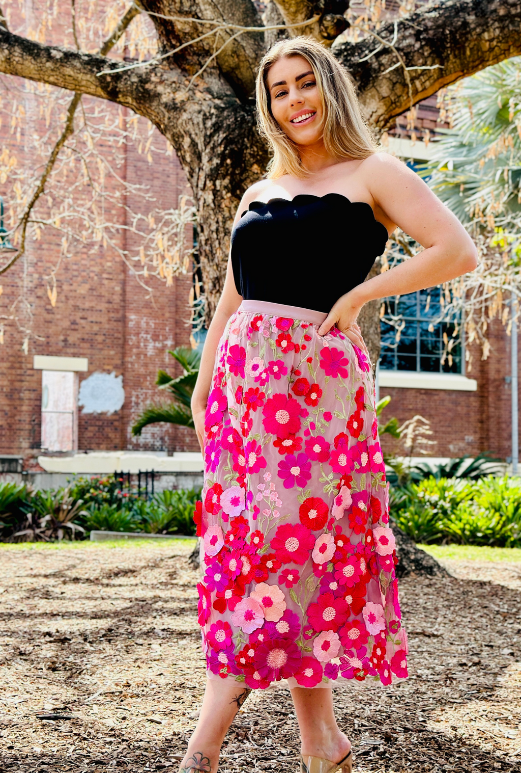 Limited Edition Get Carried Away Skirt - Magenta Bloom