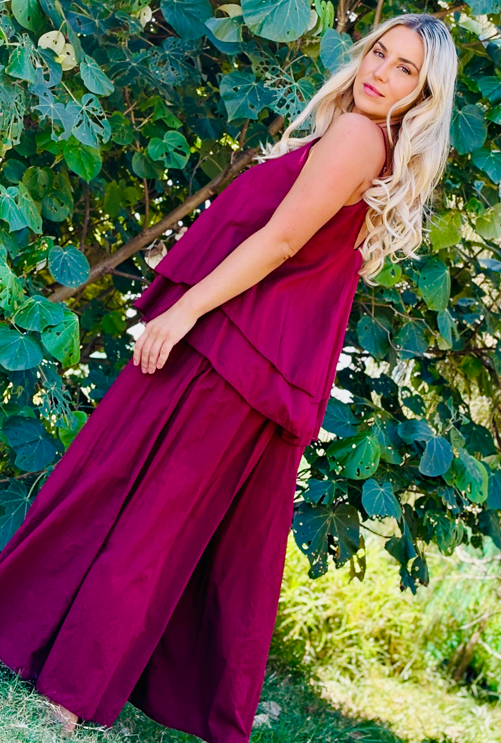 No Ties Pants - Cherry