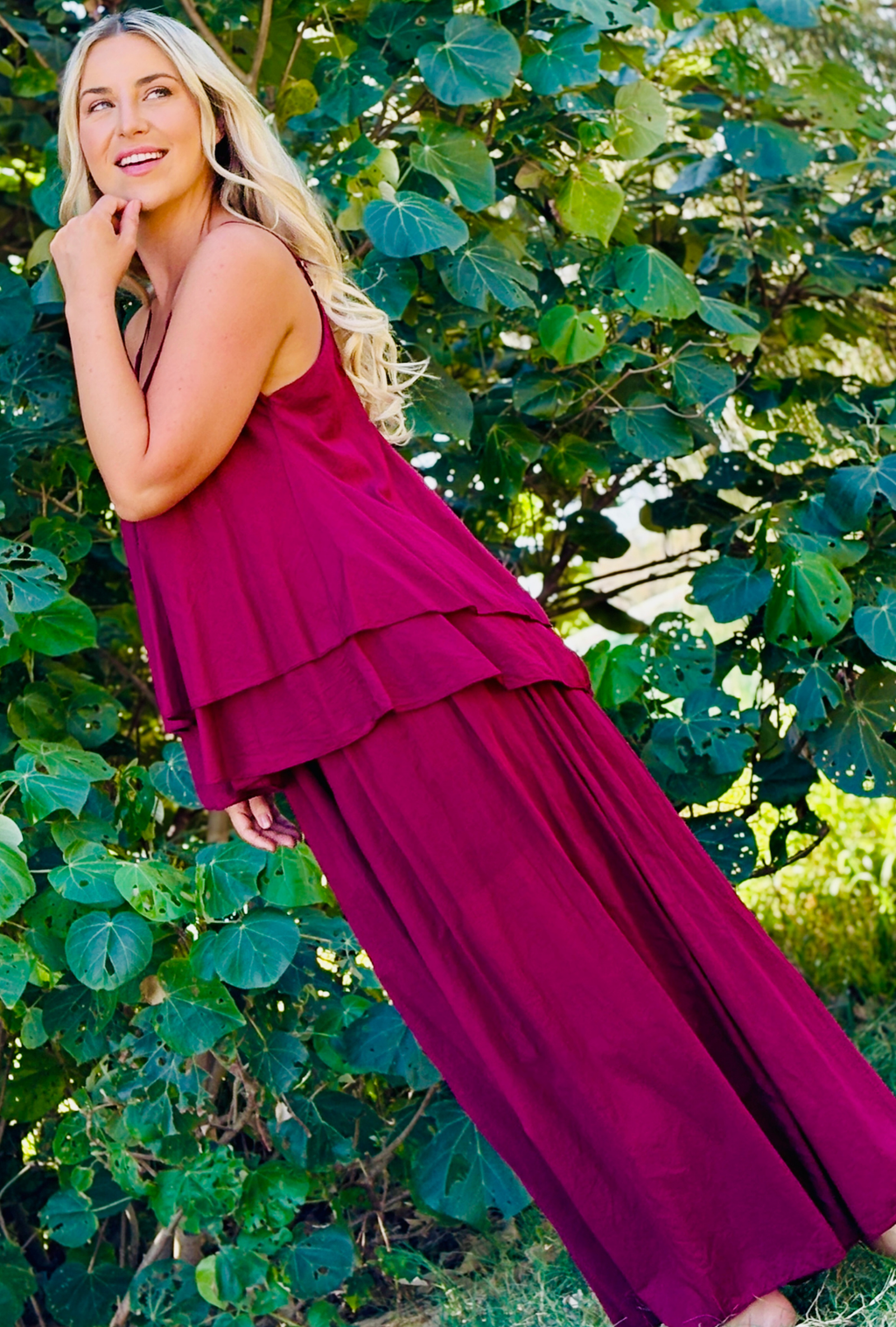 No Ties Pants - Cherry