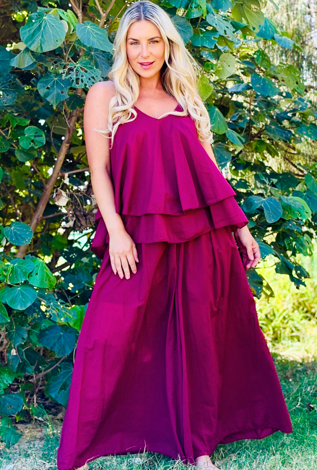 No Ties Pants - Cherry