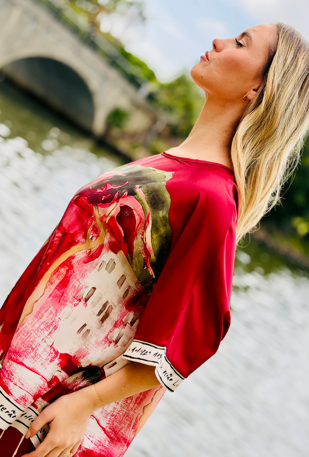 Pretty in Paint Relaxed Fit Top - Cherry