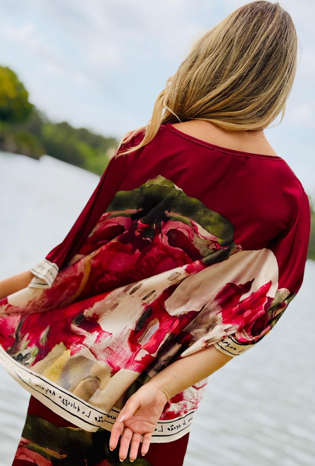 Pretty in Paint Relaxed Fit Top - Cherry