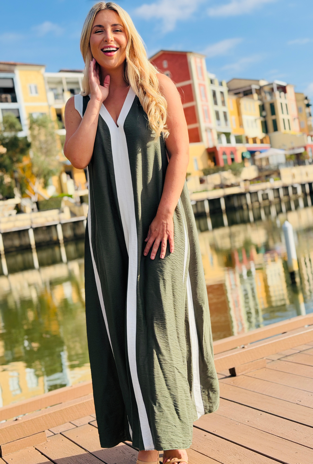 Stripe Theory Dress - Sage