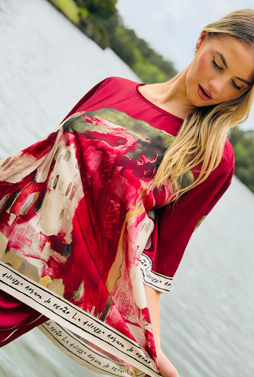 Pretty in Paint Relaxed Fit Top - Cherry