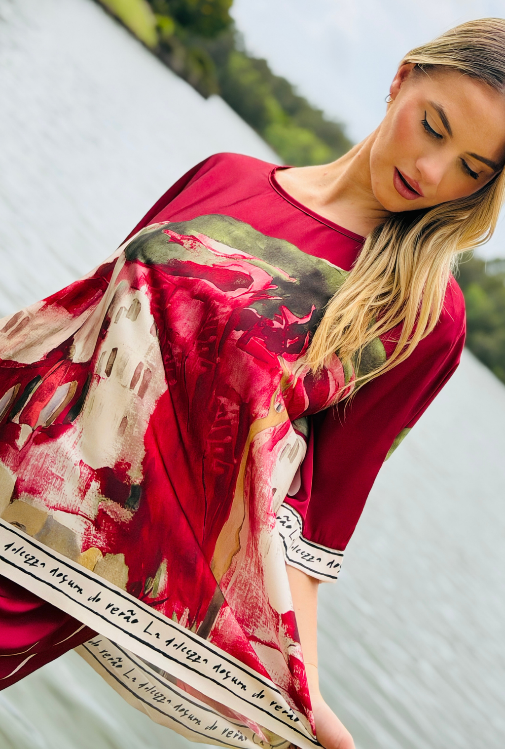 Pretty in Paint Relaxed Fit Top - Cherry