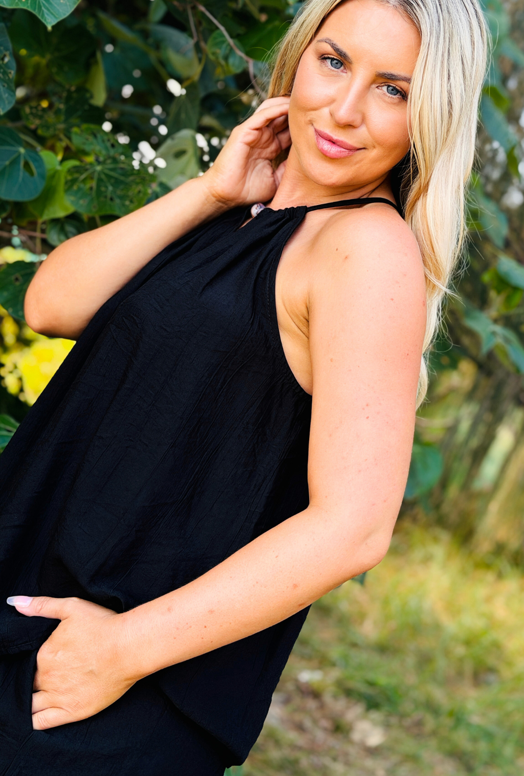 Laidback Luxe Beaded Top - Onyx