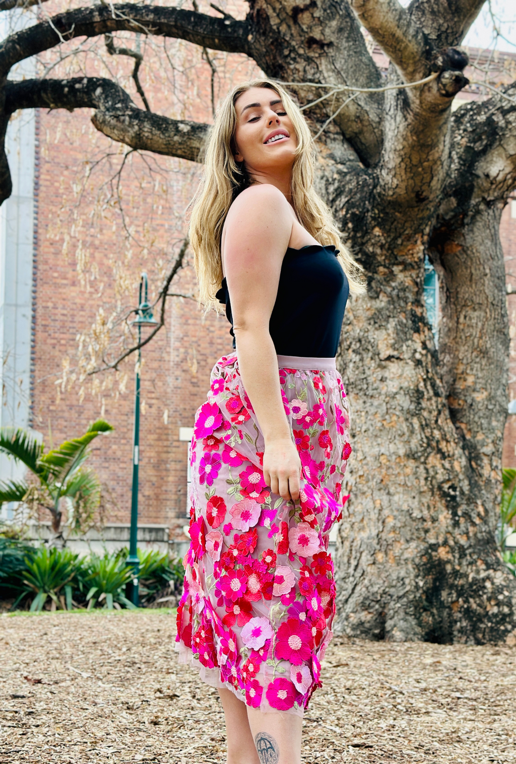 Limited Edition Get Carried Away Skirt - Magenta Bloom