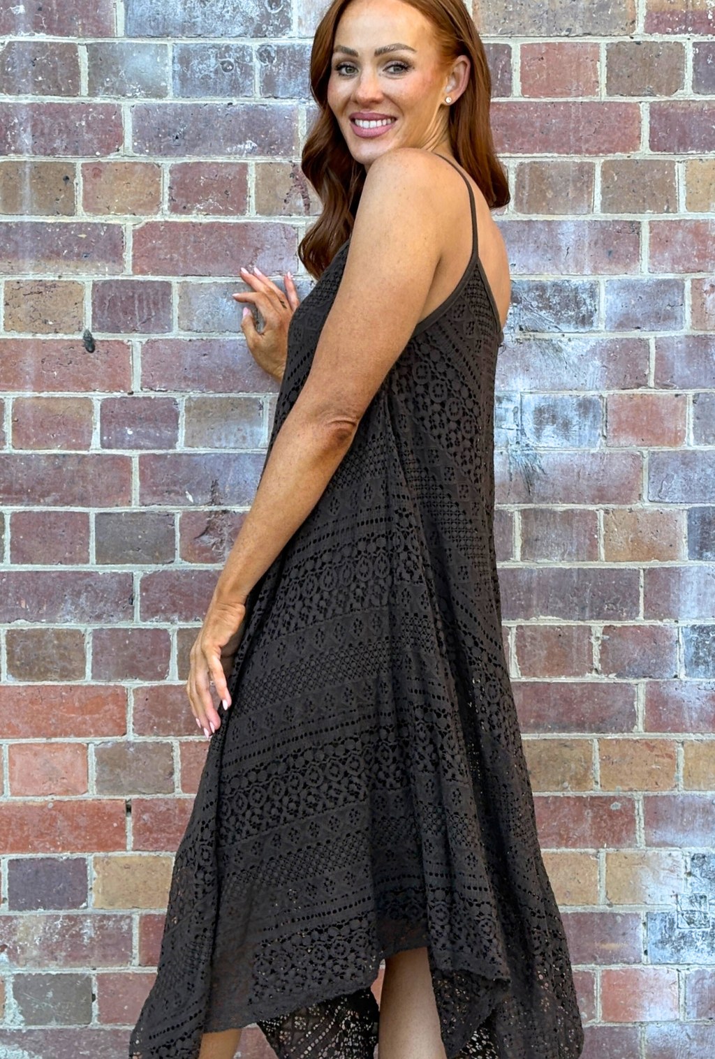 Laced with Love Midi Dress - Cocoa