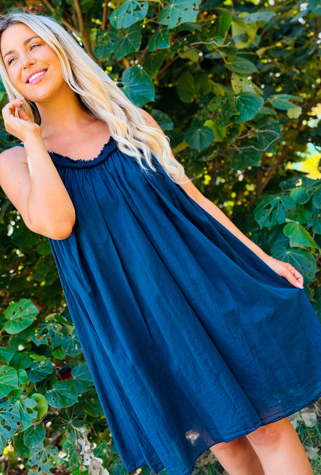 Untied & Unbothered Short Dress - Saxe Blue