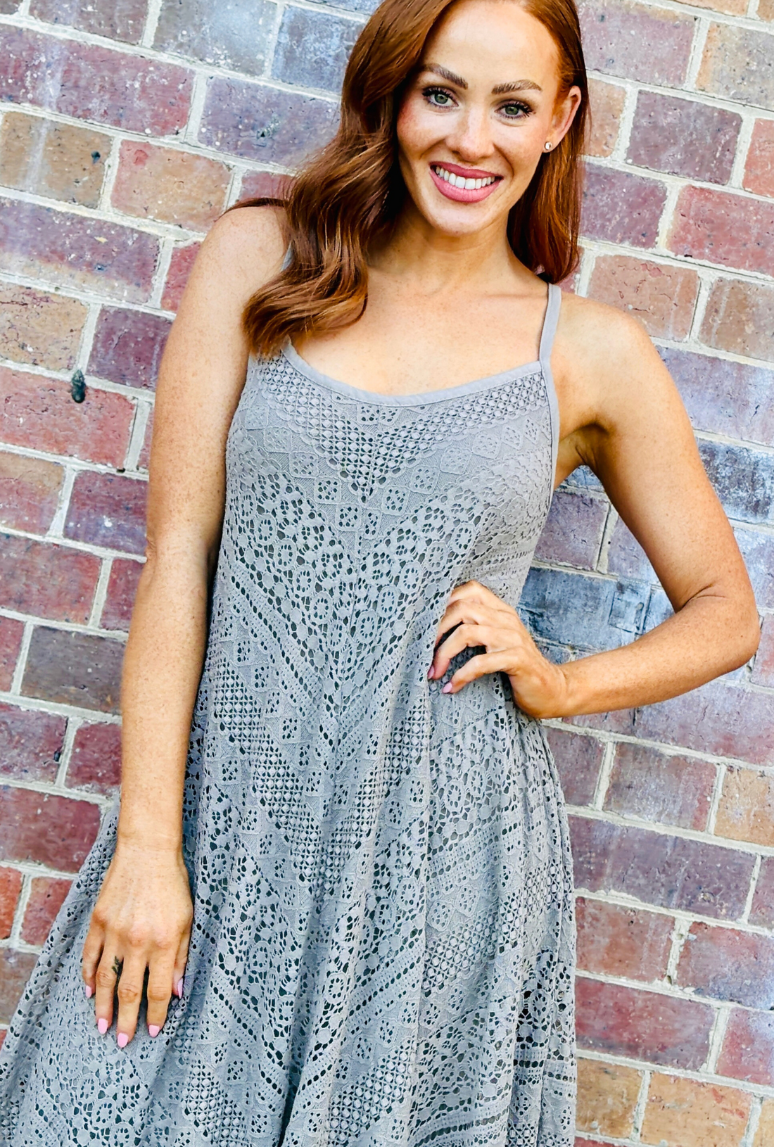 Laced with Love Midi Dress - Mocha