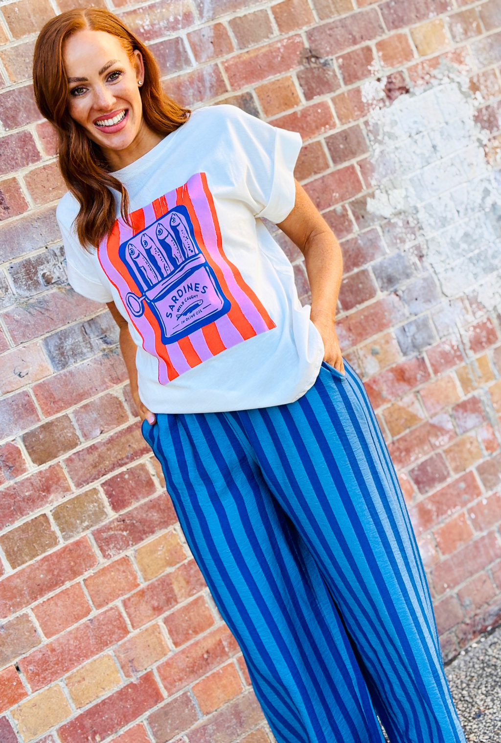 Off The Cuff Pant - Blue Stripe