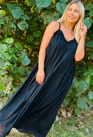 Untied & Unbothered Long Dress - Onyx