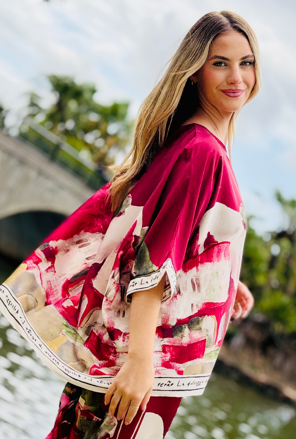 Pretty in Paint Relaxed Fit Top - Cherry