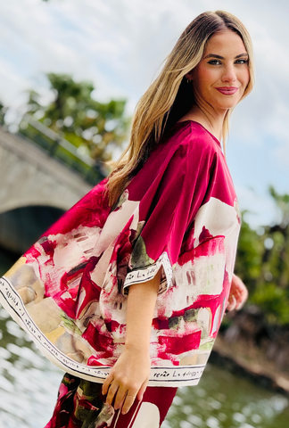 Pretty in Paint Relaxed Fit Top - Cherry