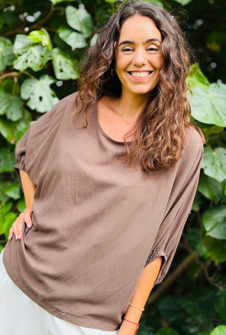 Take It Or Sleeve It Top - Chocolate