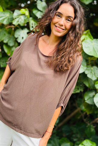 Take It Or Sleeve It Top - Chocolate