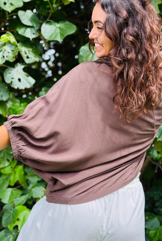 Take It Or Sleeve It Top - Chocolate