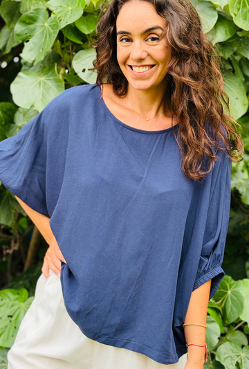 Take It Or Sleeve It Top - Navy