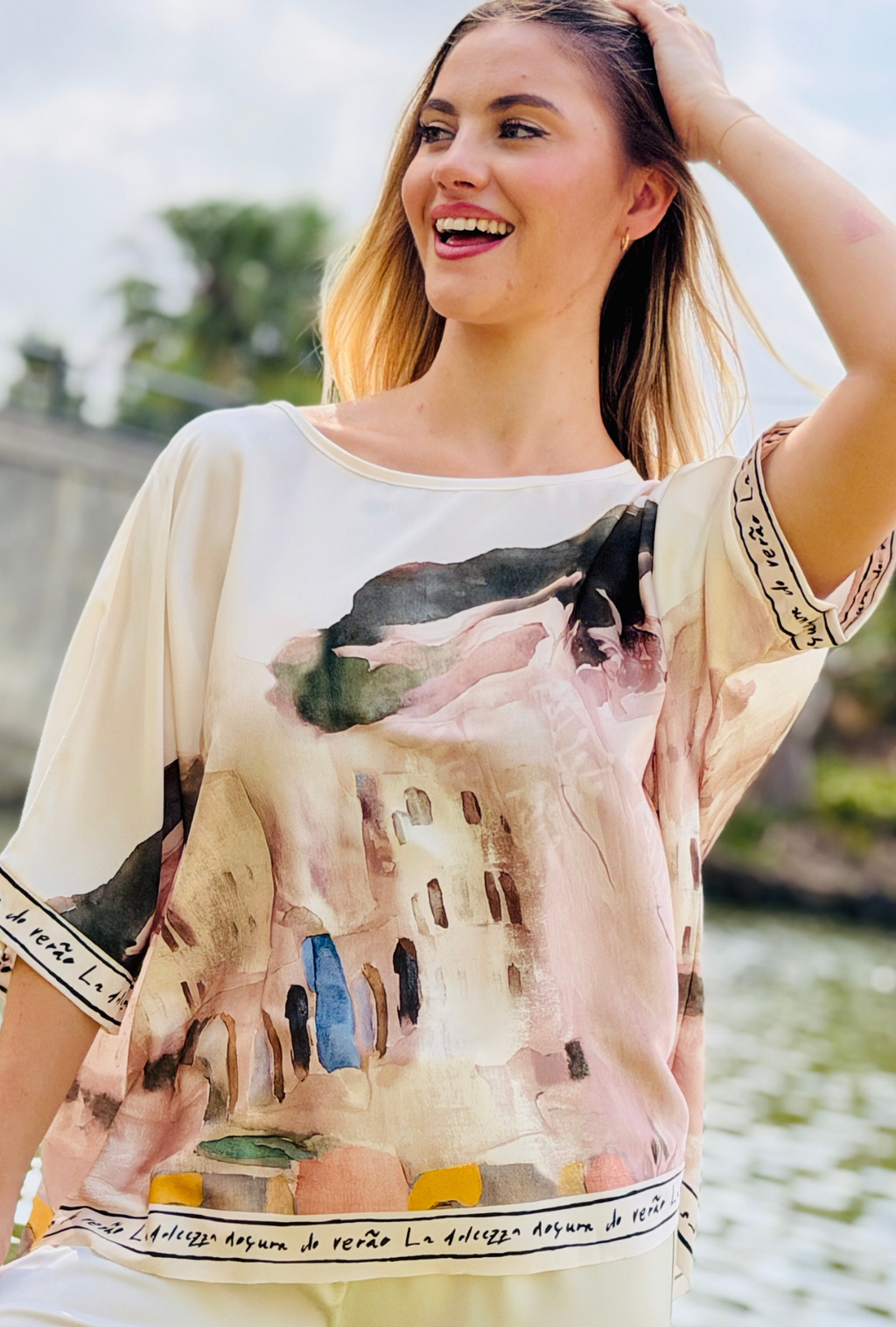 Pretty in Paint Relaxed Fit Top - Natural