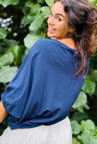 Take It Or Sleeve It Top - Navy