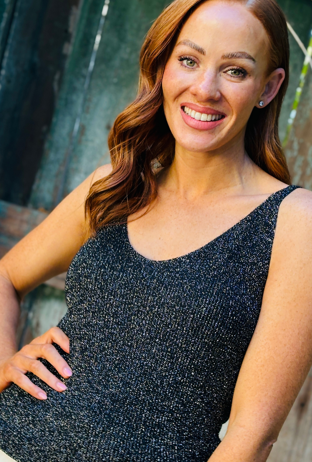 Born To Sparkle Singlet - Midnight