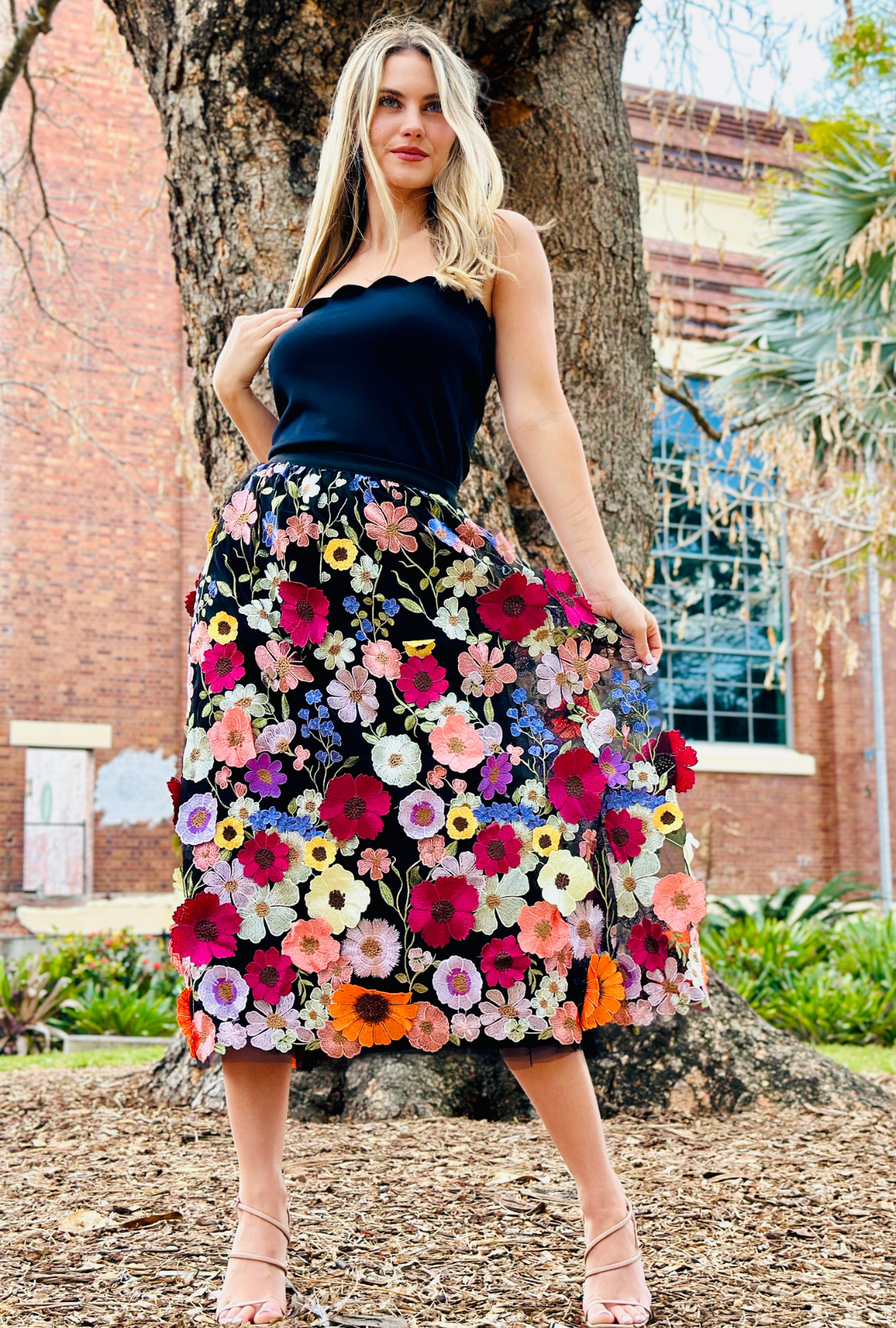 Limited Edition Get Carried Away Skirt - Midnight Bloom