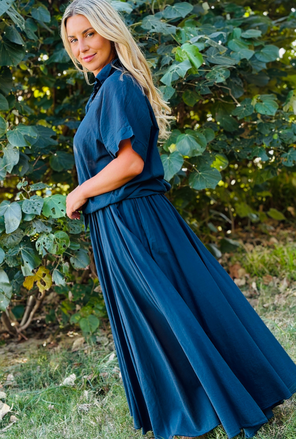 No Ties Attached Skirt - Saxe Blue