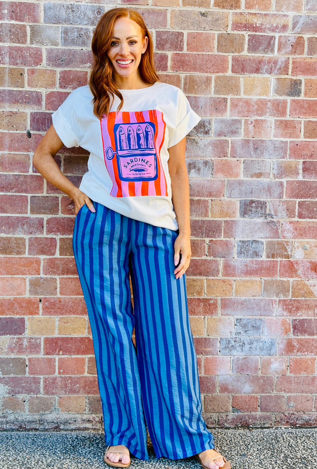 Off The Cuff Pant - Blue Stripe