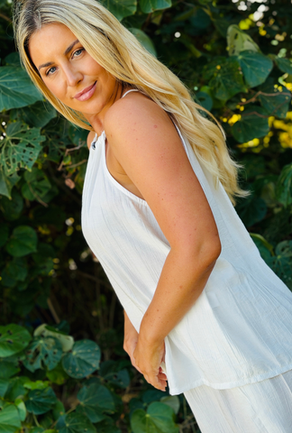 Laidback Luxe Beaded Top - Daisy