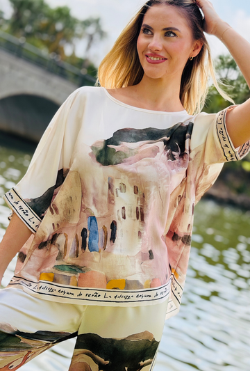 Pretty in Paint Relaxed Fit Top - Natural