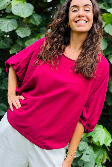 Take It Or Sleeve It Top - Plum