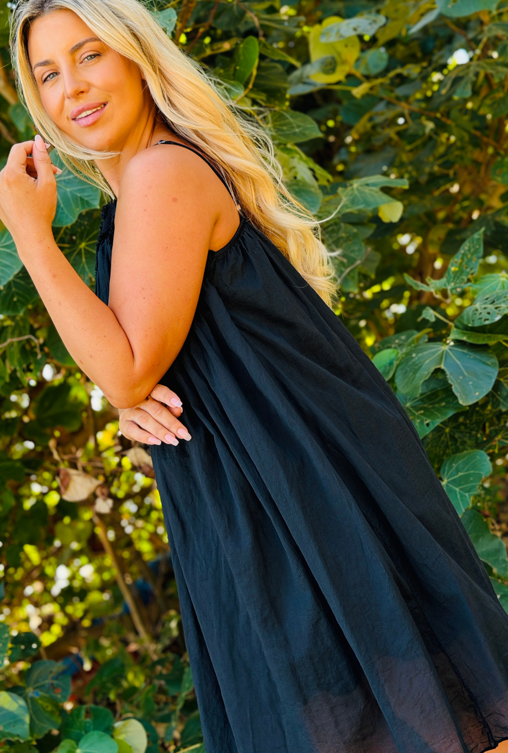 Untied & Unbothered Short Dress - Onyx