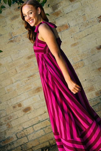 Ribbons and Daydreams Maxi Dress - Plum