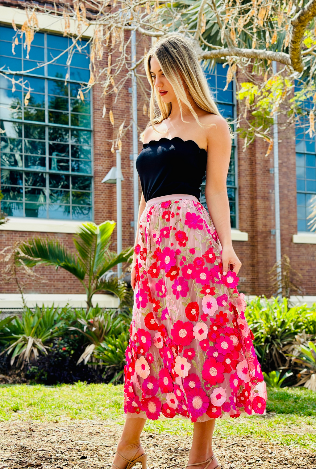 Limited Edition Get Carried Away Skirt - Magenta Bloom