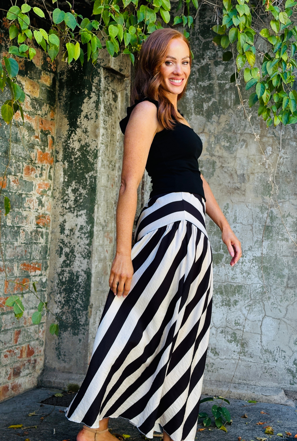 Bold Intentions Striped Skirt - Black + White