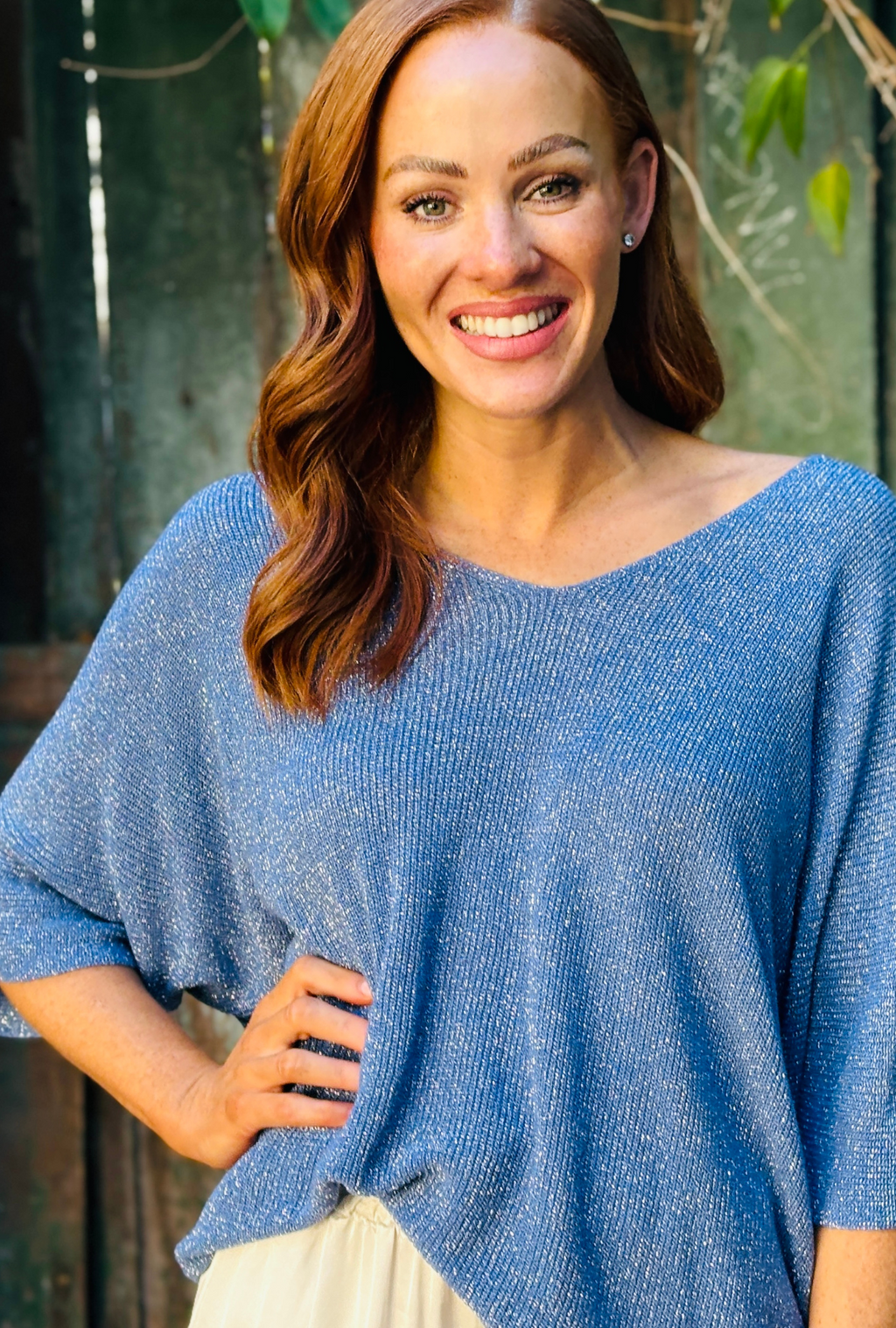 Born To Sparkle Top - Cerulean