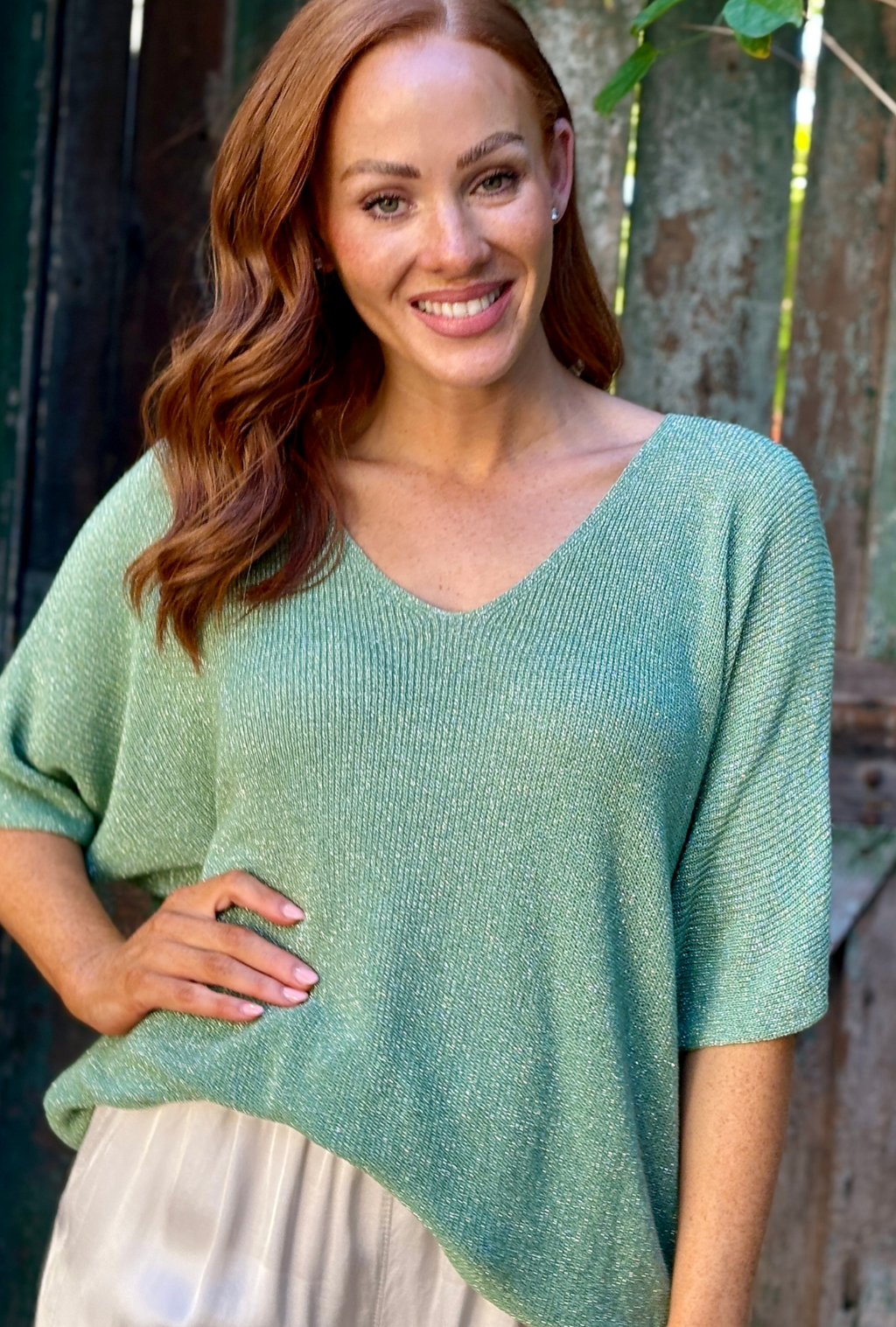 Born To Sparkle Top - Mint