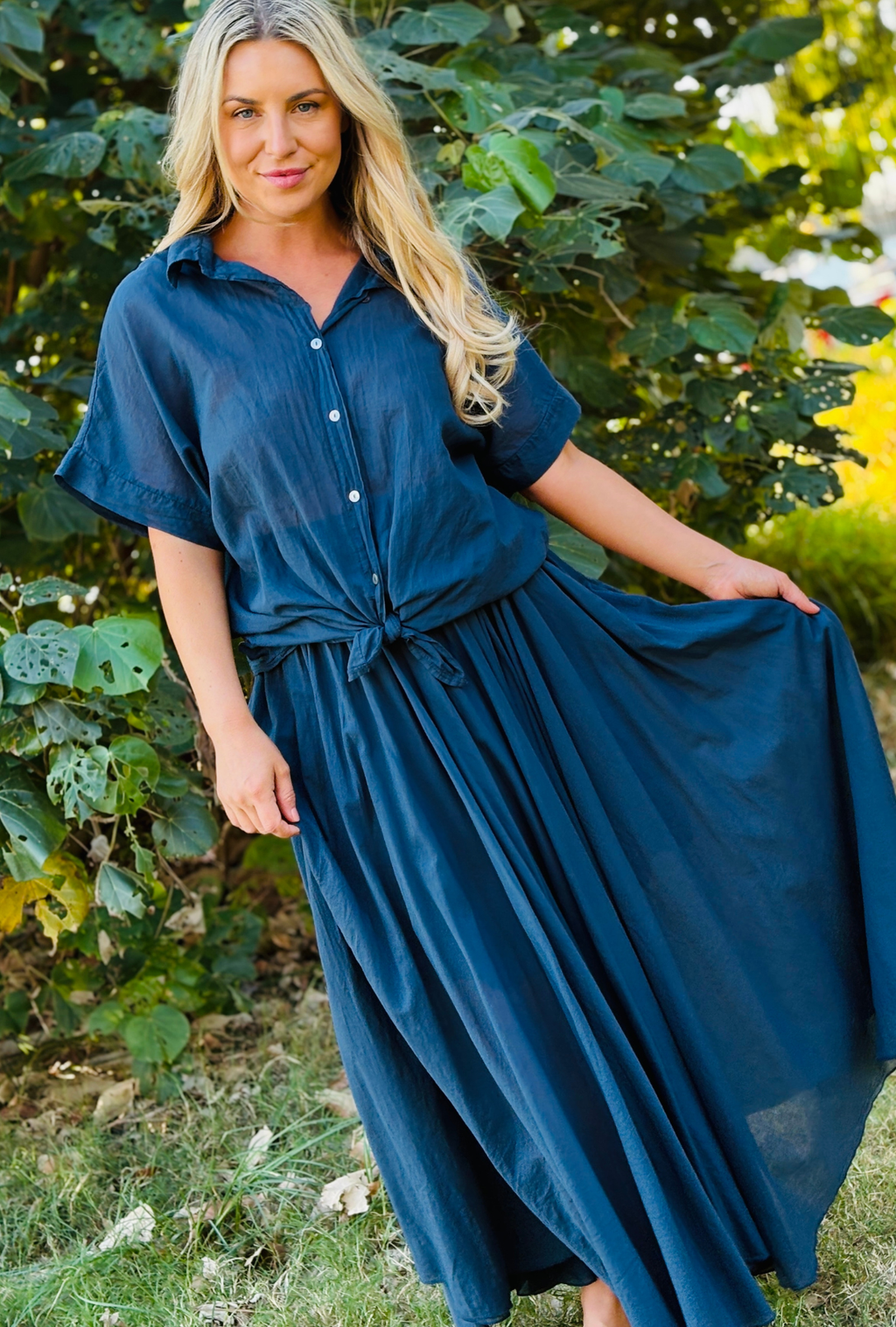 No Ties Attached Skirt - Saxe Blue