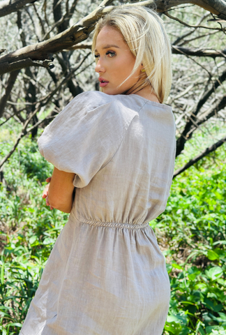 Free Spirit Peasant Dress - Stone