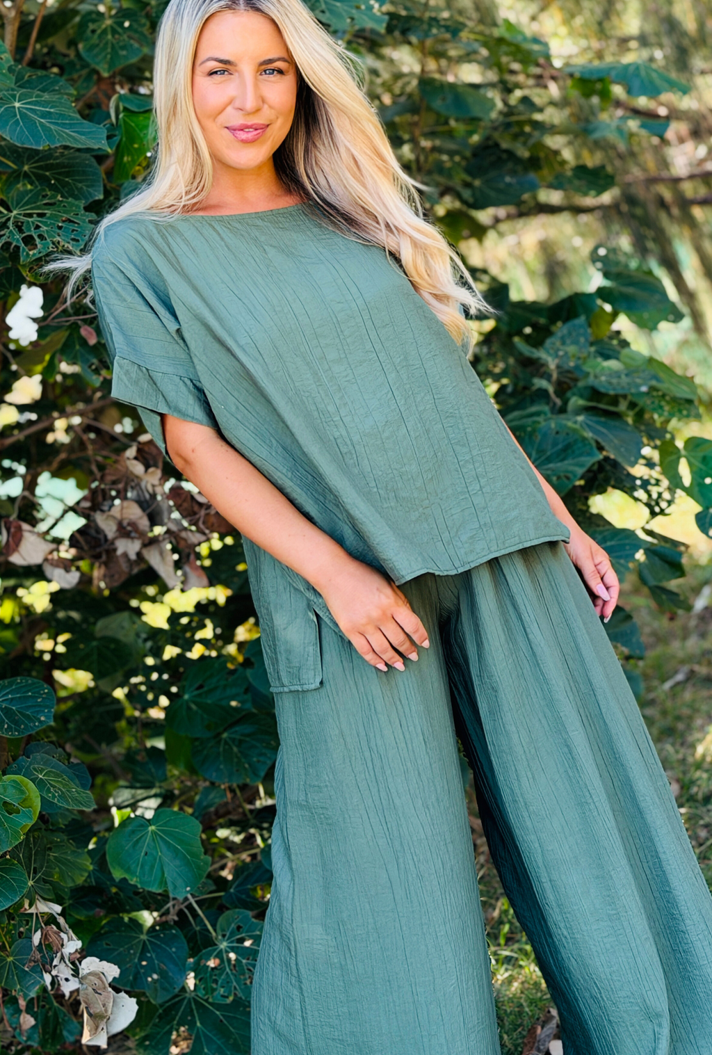 Laidback Luxe Relaxed Fit Top - Sage