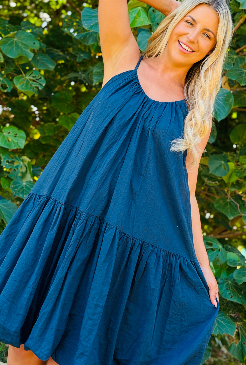 Tied You Over Short Dress - Saxe Blue