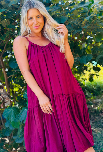 Tied You Over Short Dress - Cherry