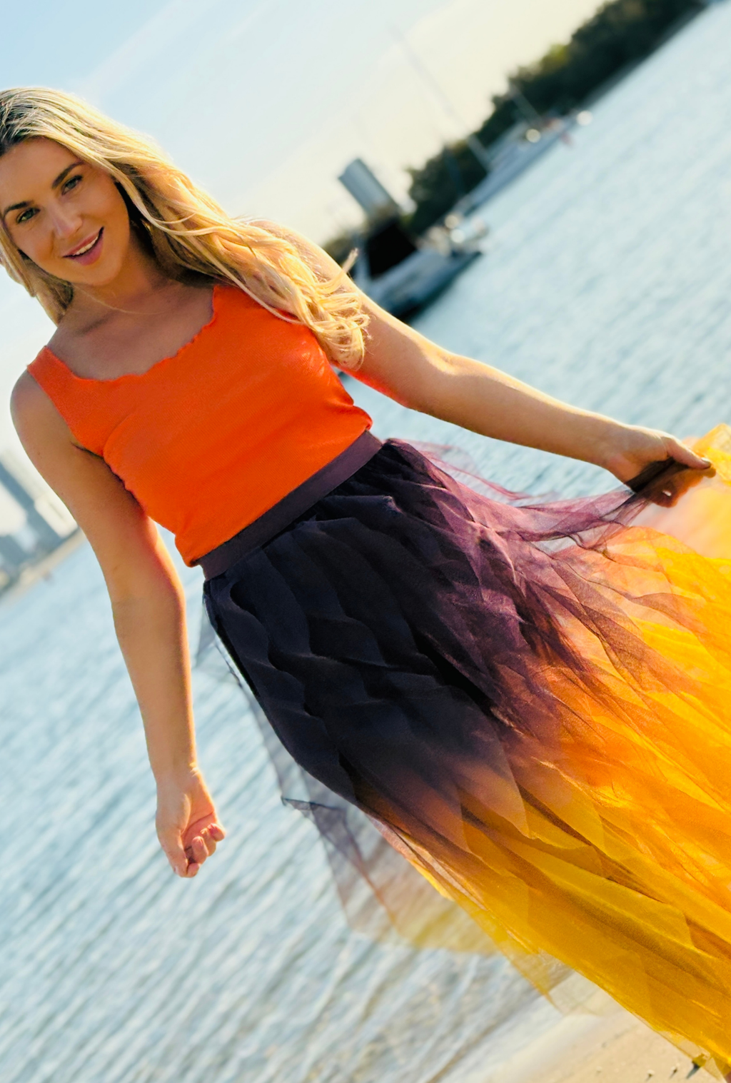 Get Carried Away Skirt Split Personality – Black Cherry + Golden Olive