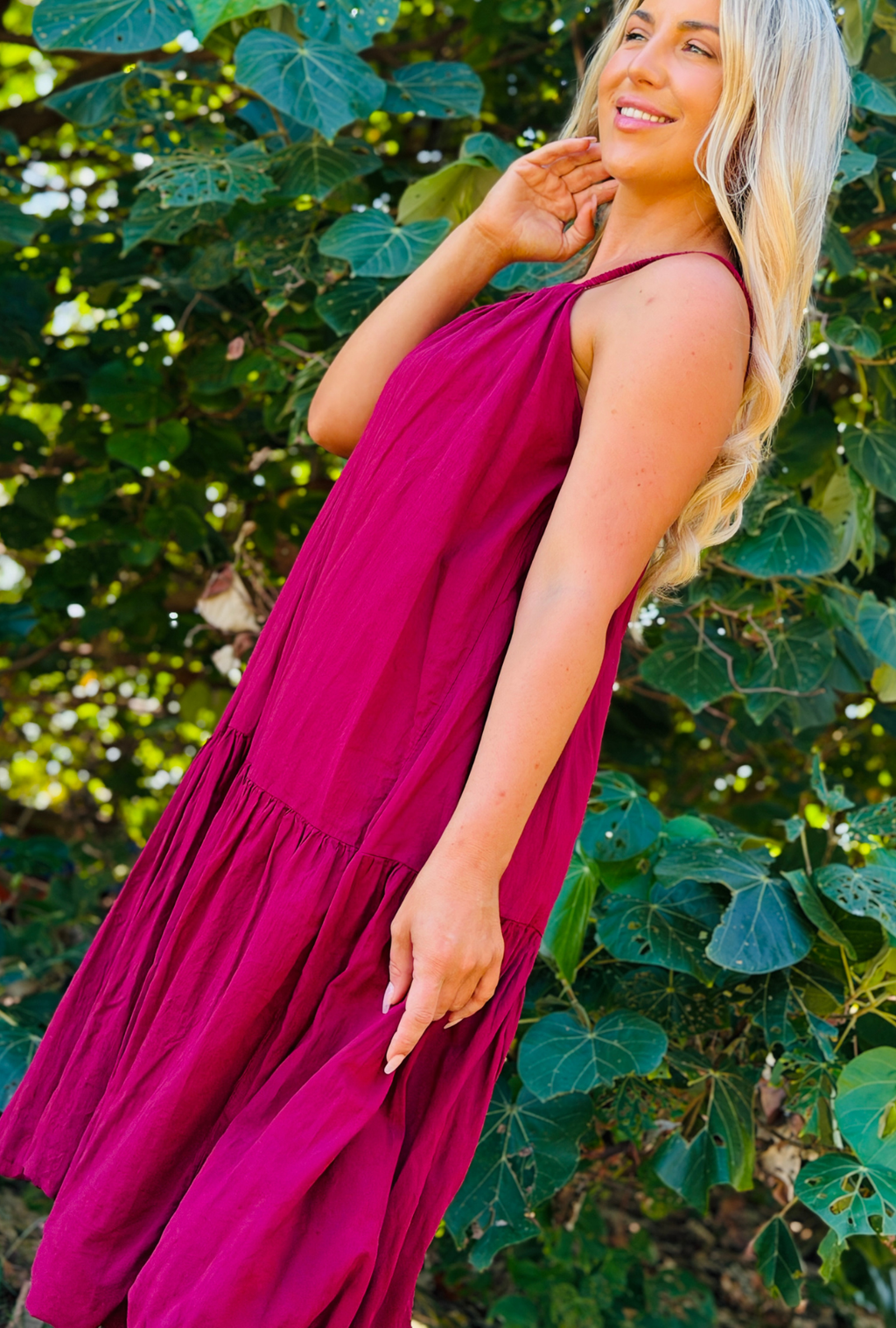 Tied You Over Short Dress - Cherry