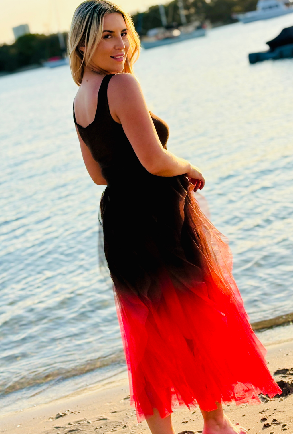 Get Carried Away Skirt Split Personality - Chocolate + Raspberry