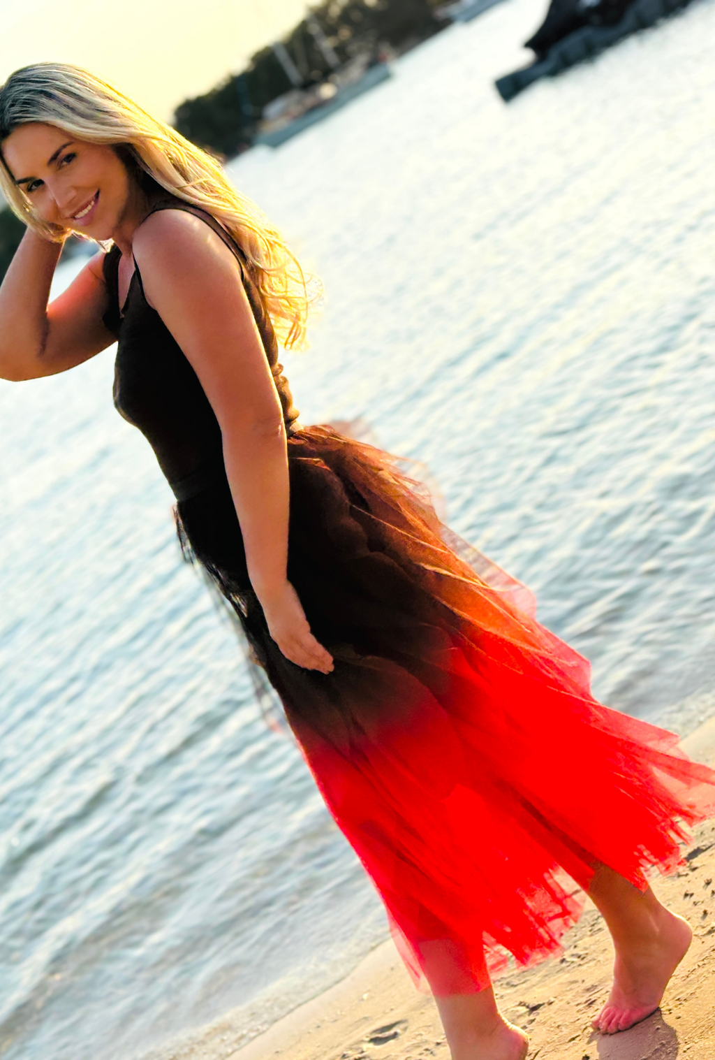 Get Carried Away Skirt Split Personality - Chocolate + Raspberry