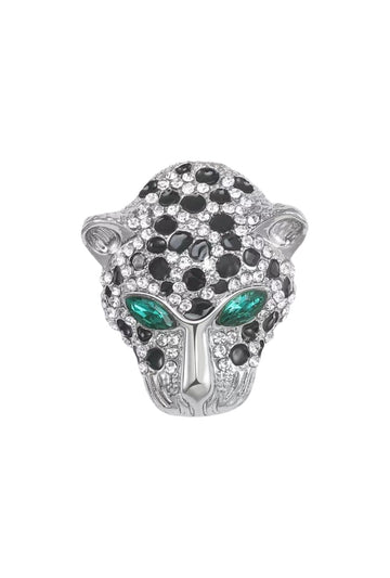 Jungle Cat Arrangement White Brooch