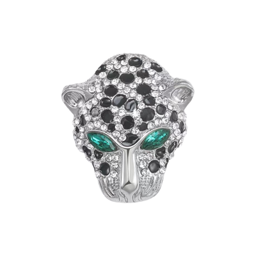 Jungle Cat Arrangement White Brooch