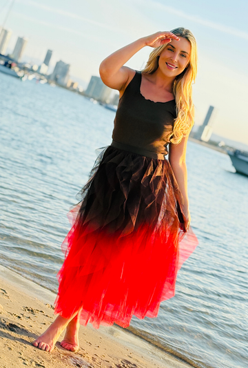 Get Carried Away Skirt Split Personality - Chocolate + Raspberry